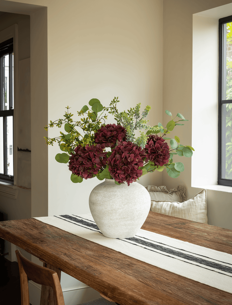 Faux Arrangement - Eucalyptus & Rouge Hydrangea