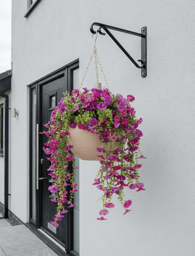 Outdoor Hanging Petunia Basket - Purple