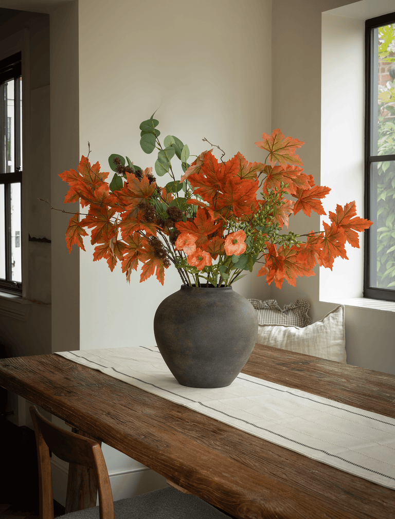 Faux Arrangement - Maple Leaf & Orange Poppy