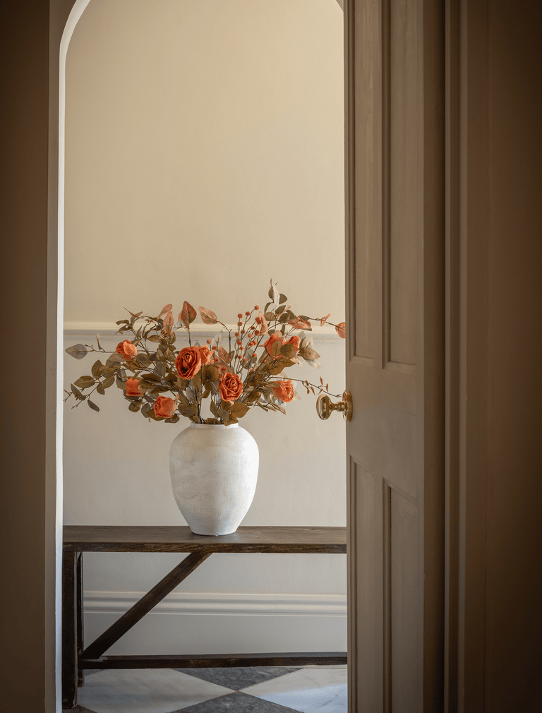 Faux Arrangement - Orange Rose & Saffron Spray