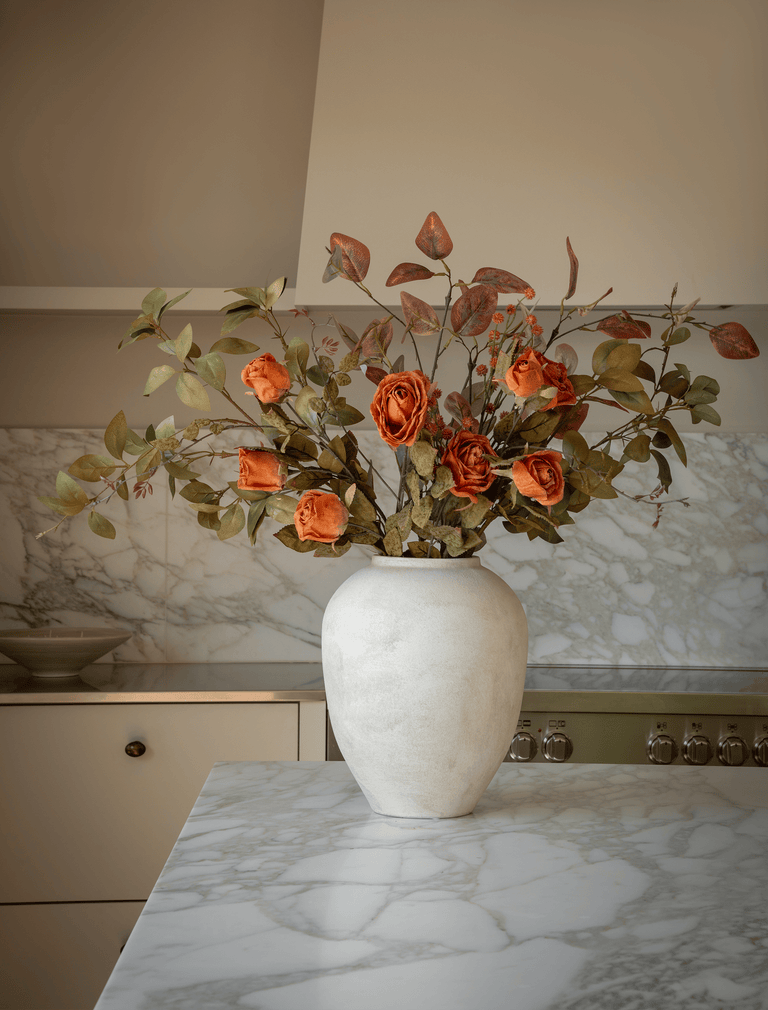 Faux Arrangement - Orange Rose & Saffron Spray