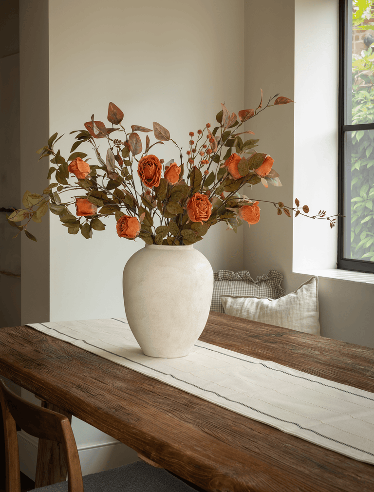 Faux Arrangement - Orange Rose & Saffron Spray