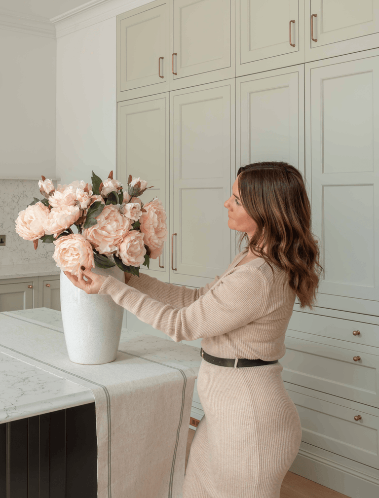 Faux Peony Arrangement - Blush (6 Stems)