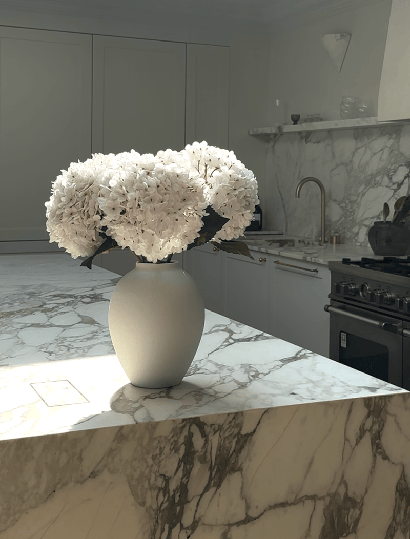 Large Faux Hydrangea - White (5 Stems)