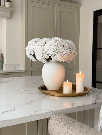 Large Faux Hydrangea - White (5 Stems)