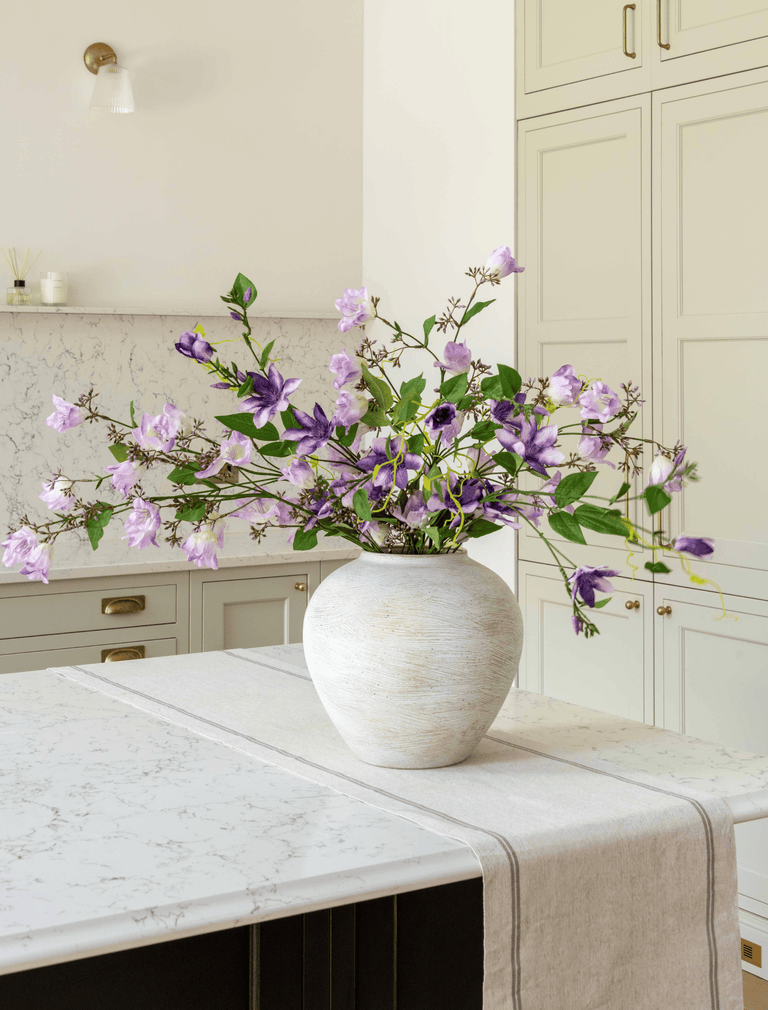 Faux Arrangement - Bell Flower & Clematis Purple