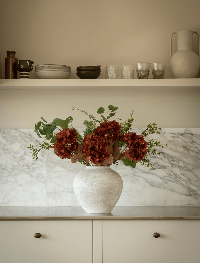 Faux Arrangement - Eucalyptus & Cinnamon Hydrangea