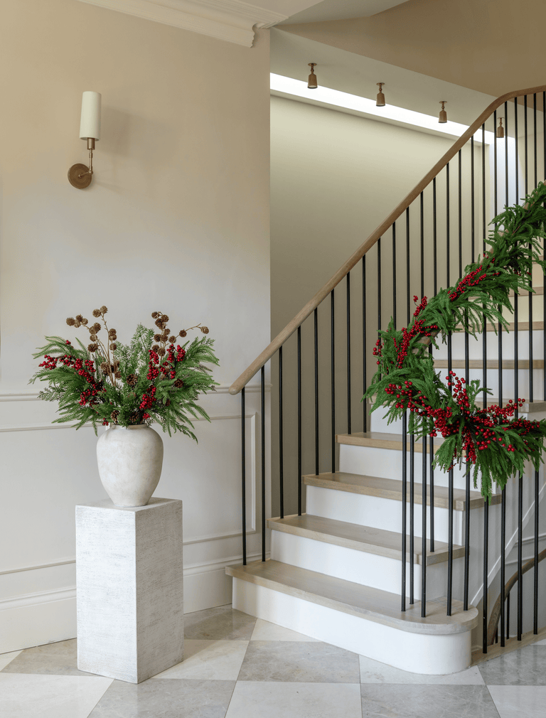 Faux Arrangement - Red Berry & Pine Cone