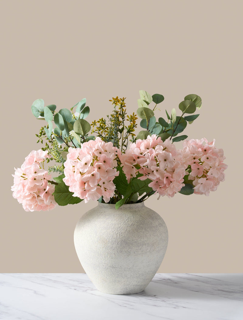 Faux Arrangement - Eucalyptus & Pink Hydrangea