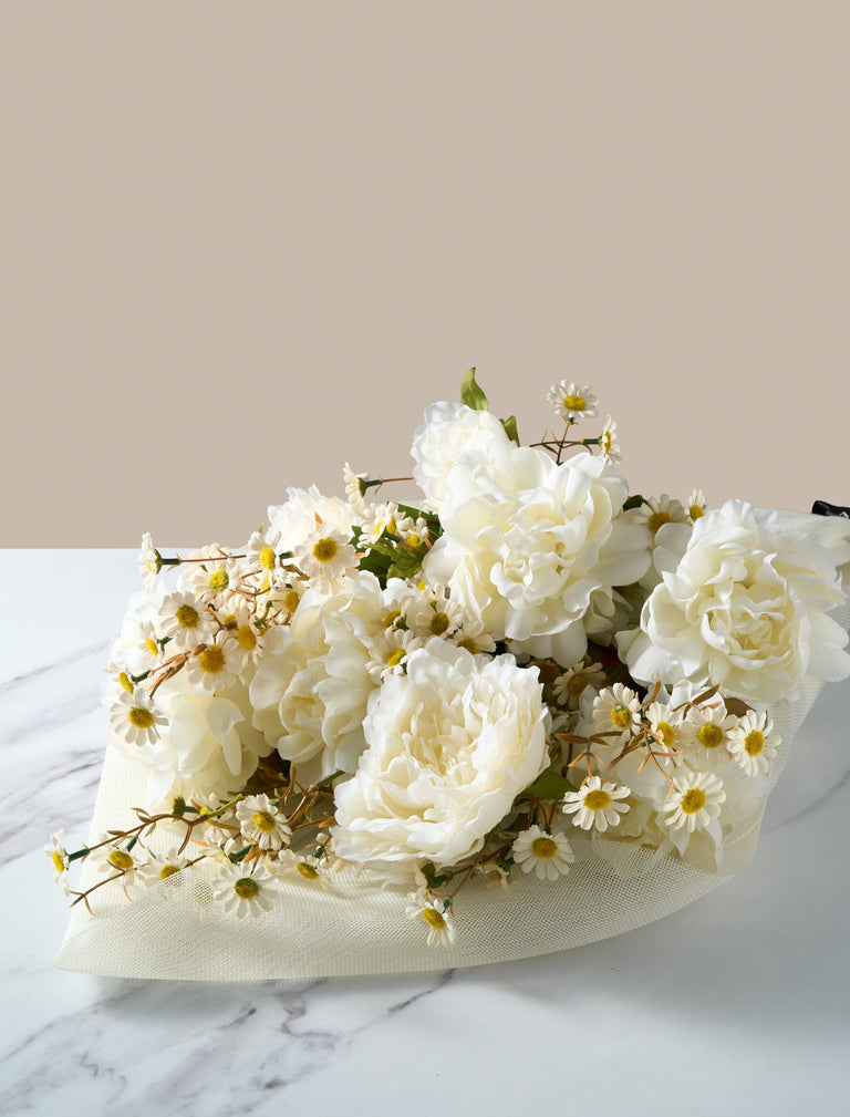 Faux Arrangement - White Peony & Daisy