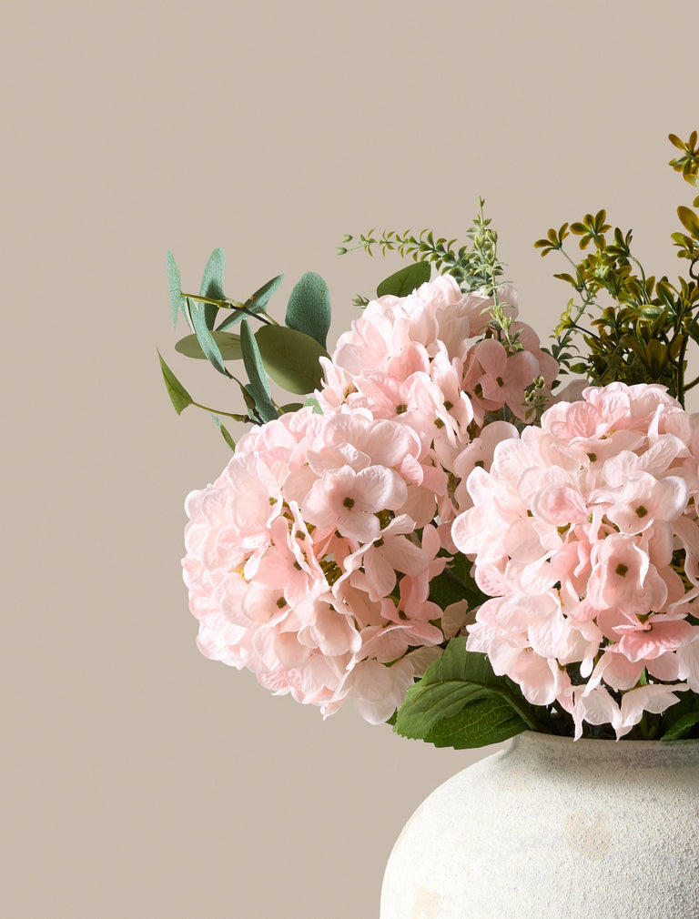 Faux Arrangement - Eucalyptus & Pink Hydrangea