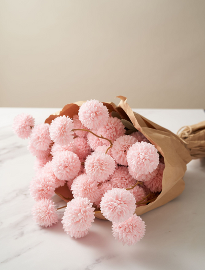 Faux Kiku Flower - Pink (10 Stems / 50 Heads)