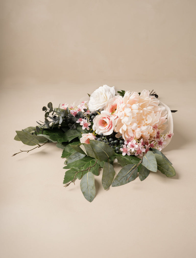 Faux Arrangement - Blush Dahlia & Blue Berry