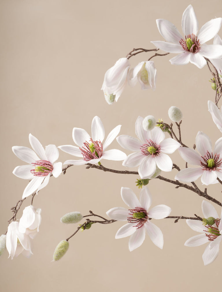 Faux Tall Magnolia - White (8 stems)