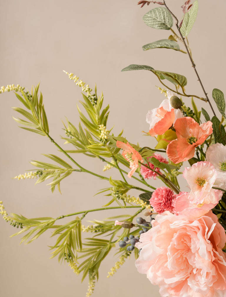 Faux Arrangement - Peach Poppy & Peony