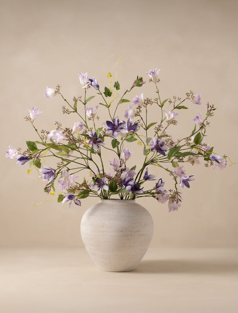 Faux Arrangement - Bell Flower & Clematis Purple