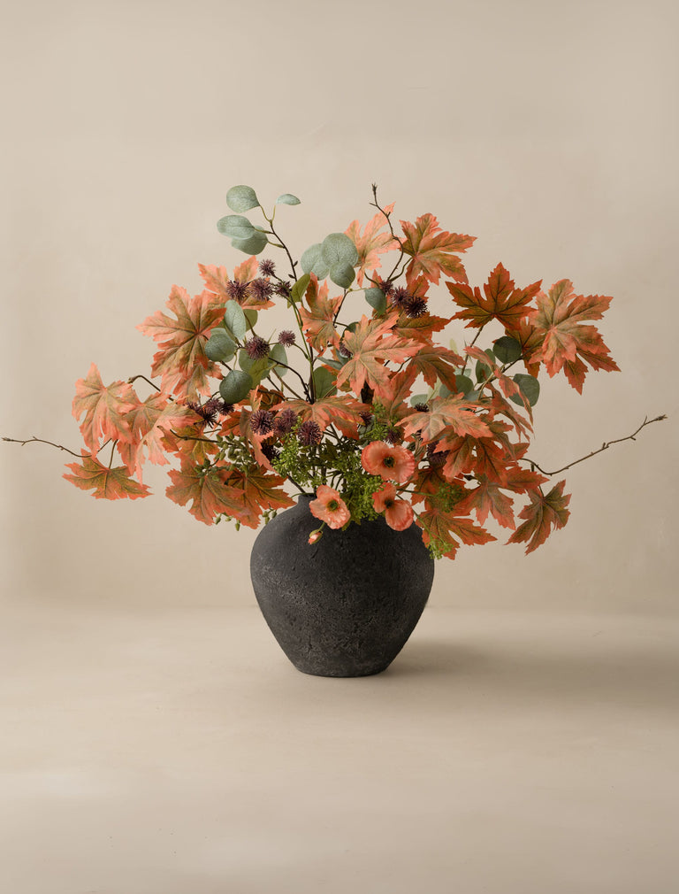 Faux Arrangement - Maple Leaf & Orange Poppy