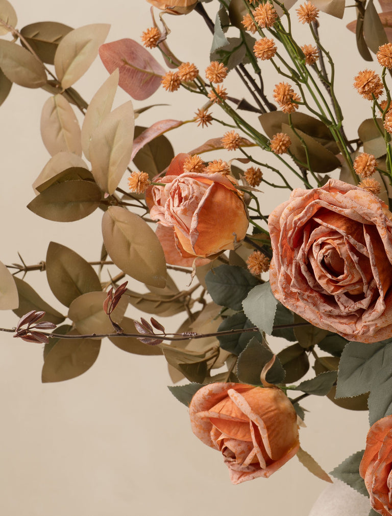 Faux Arrangement - Orange Rose & Saffron Spray