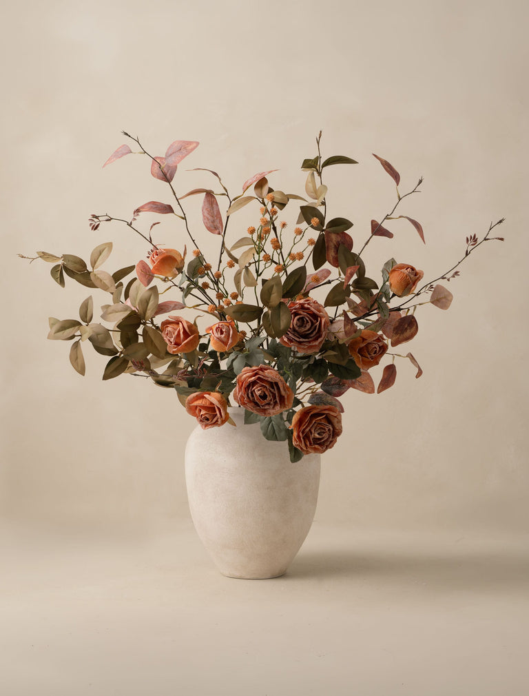 Faux Arrangement - Orange Rose & Saffron Spray