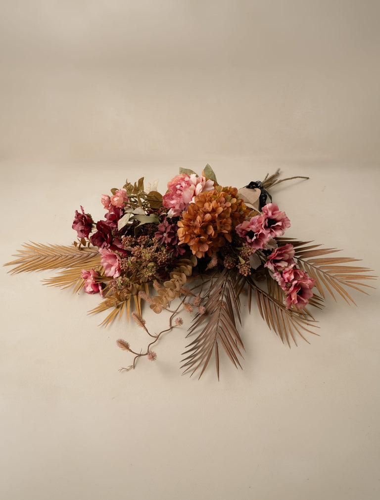 Faux Arrangement - Palm Leaf & Cone Hydrangea