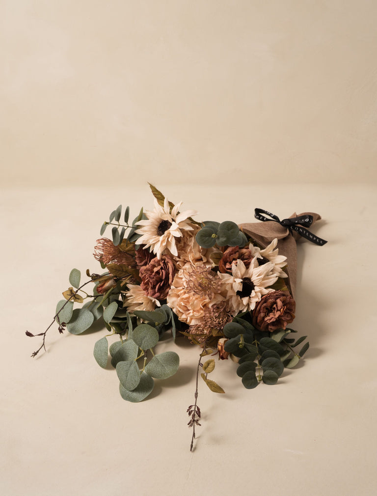 Faux Autumn Arrangement - Green & Beige