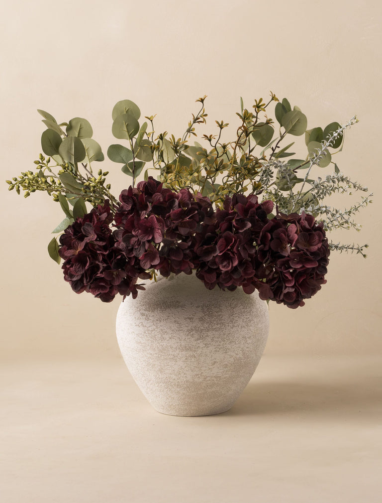 Faux Arrangement - Eucalyptus & Rouge Hydrangea