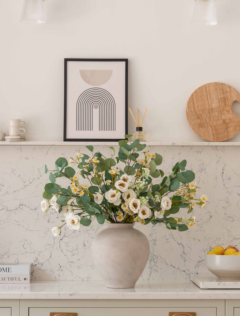 Faux Arrangement - Eucalyptus & White Chamomile