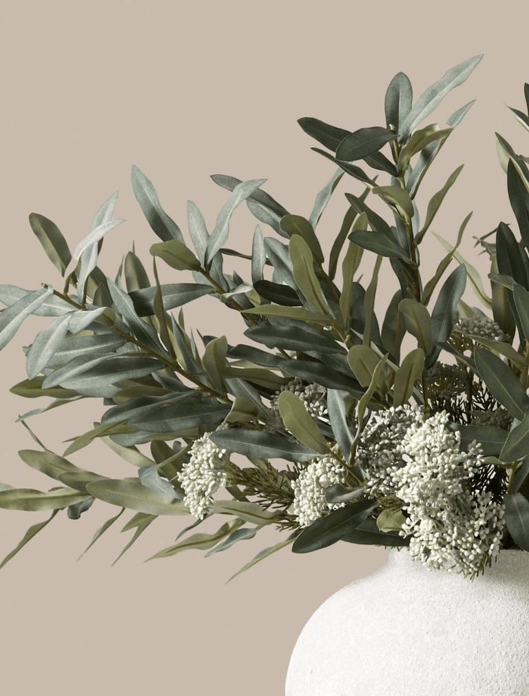 Faux Arrangement - Olive & White Berry