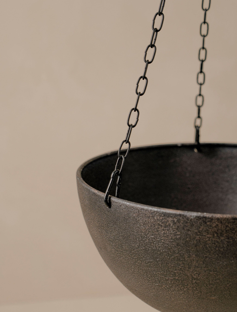 Iris Iron Hanging Basket - Black