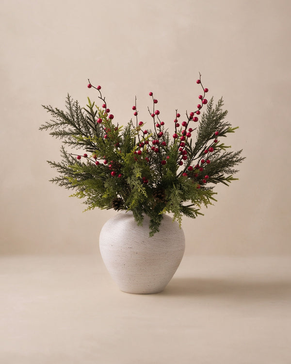 Faux Arrangement - Winter Fern & Red Berry