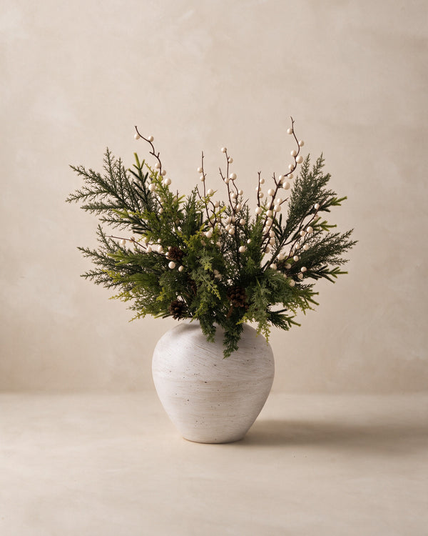 Faux Arrangement - Winter Fern & White Berry
