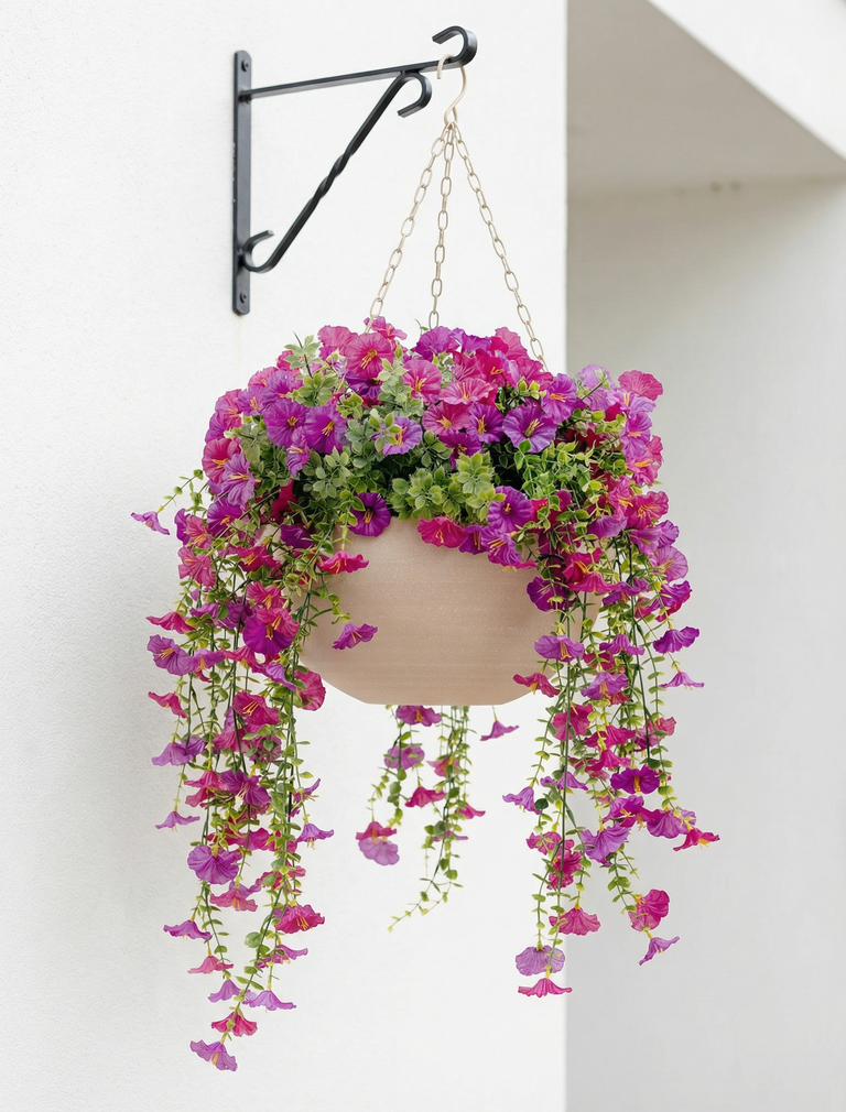 Iris Iron Hanging Basket - Beige