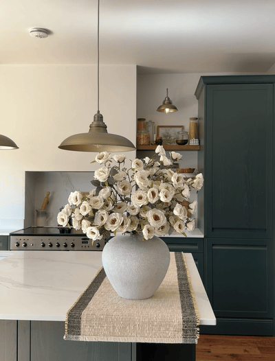 Faux Rose Arrangement - White (12 Stems / 72 Roses)